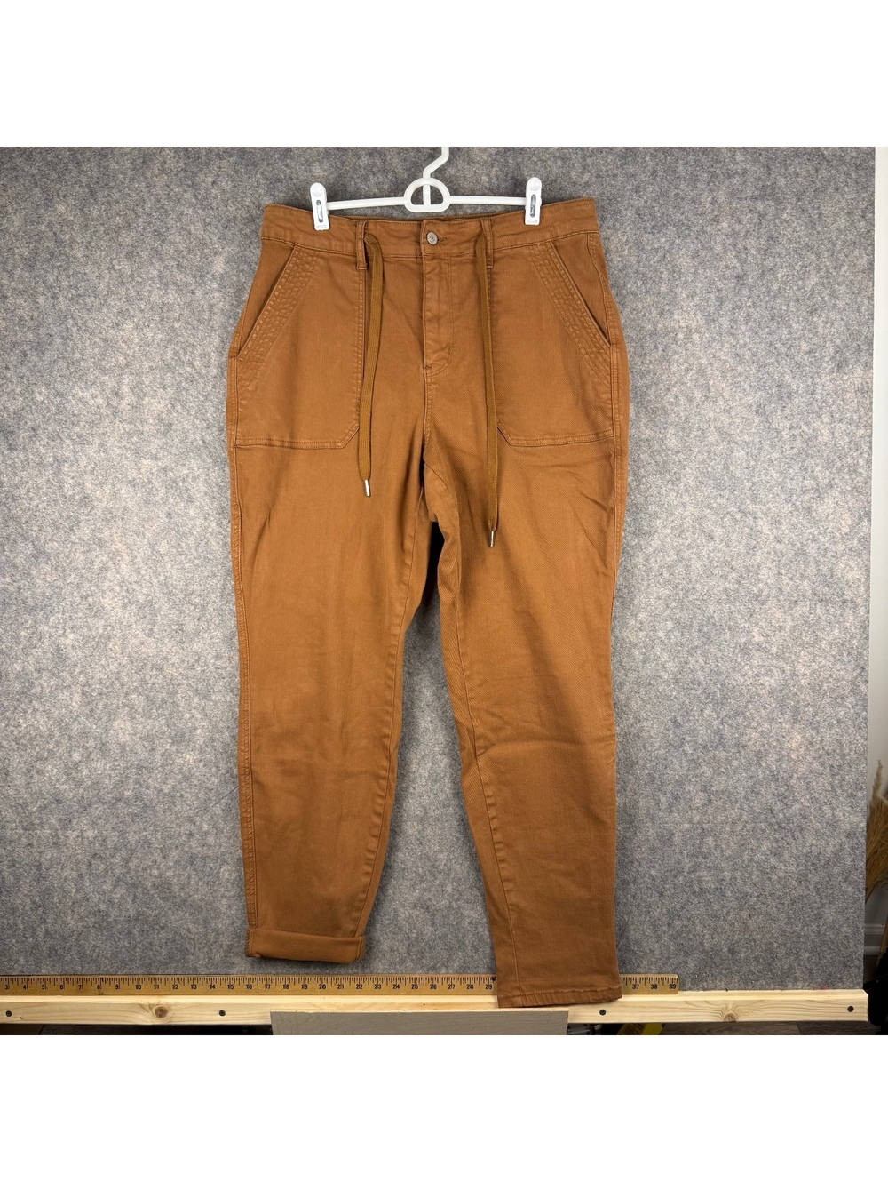 Judy Blue High Tie Waist Double Cuff Dyed Camel Jogger Jeans JB88857C 16W 473